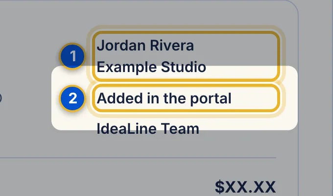 Close-up 2: Tax ID. Shown if you have added one. See Change your billing name, address or tax ID.