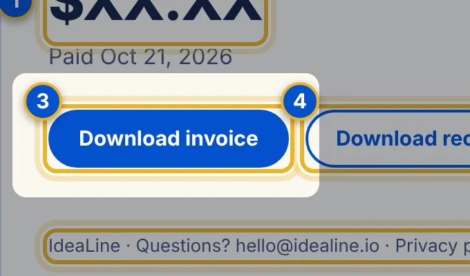 Close-up 3: Download invoice.
