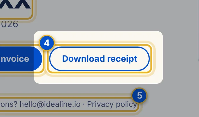 Close-up 4: Download receipt.