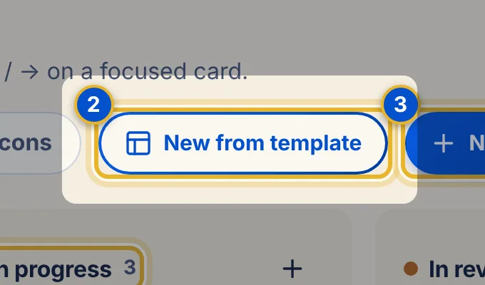 Close-up 2: New from template. See Create a project from a template.