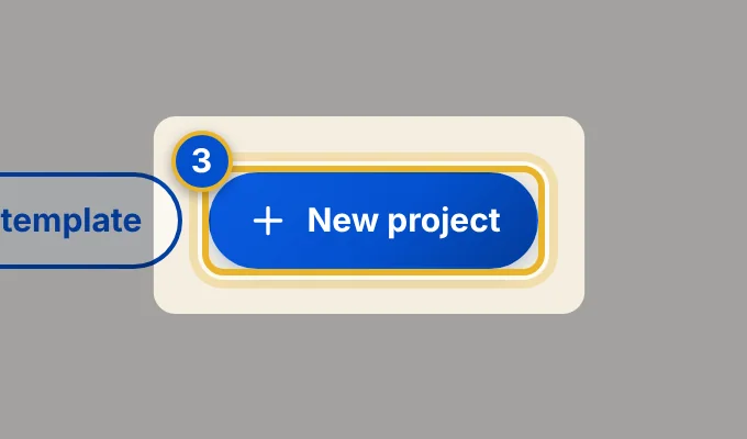 Close-up 3: New project button