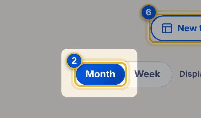 Close-up 2: Month and Week. Switch between a whole month and one week. See Switch between month and week view.