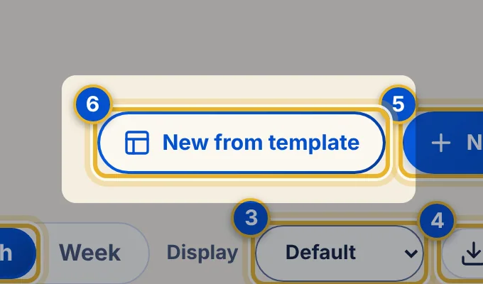 Close-up 6: New from template. Start from a ready-made plan. See Create a project from a template.