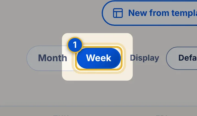 Close-up 1: Week. The selected view button is filled in blue.