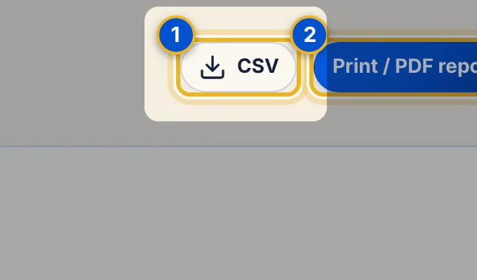 Close-up 1: CSV. Download projects as a spreadsheet. See Export a report from the Dashboard.