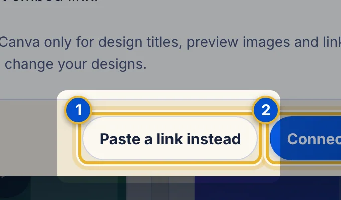 Close-up 1: Paste a link instead. Skip connecting and paste a smart embed link.