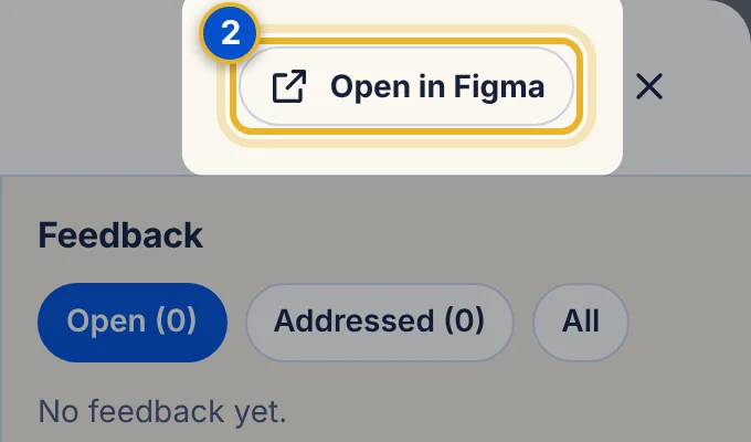 Close-up 2: Open in Figma. Opens the file in a new tab for detailed comments.
