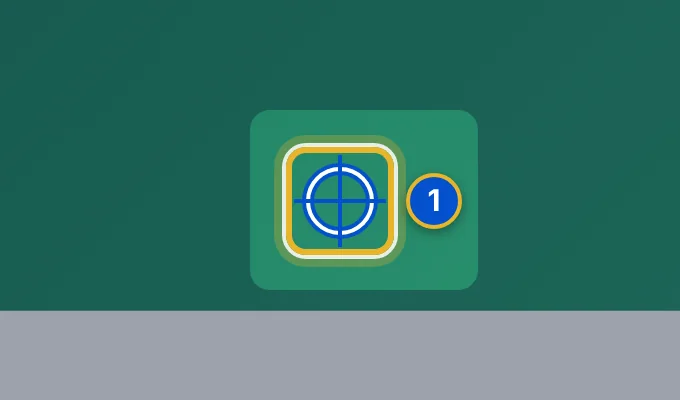 Close-up 1: Crosshair. Shows where the pin will go. It starts in the middle of the preview.