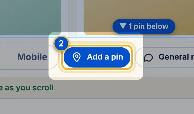 Close-up 2: Add a pin. Pressed while you are placing a pin.