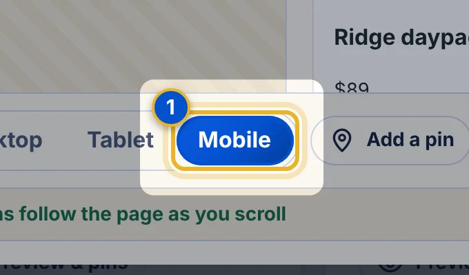 Close-up 1: Mobile. The page as a phone shows it.
