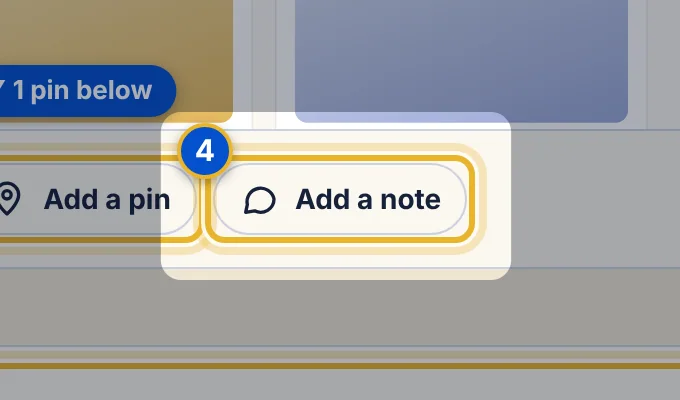 Close-up 4: Add a note. Feedback on the whole item. On videos this is Comment on this moment.