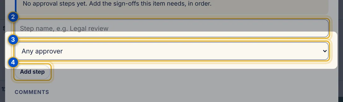 Close-up 3: Approver list