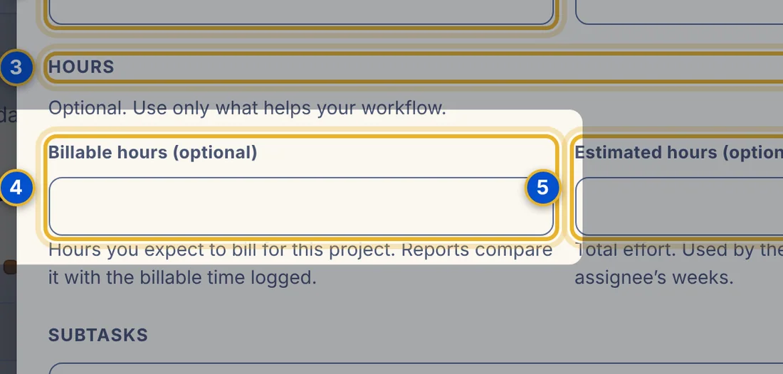 Close-up 4: Billable hours box