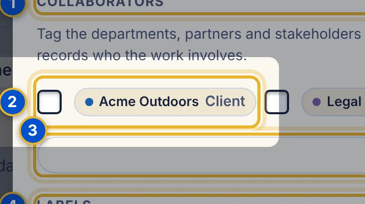 Close-up 2: Tick a person or organization