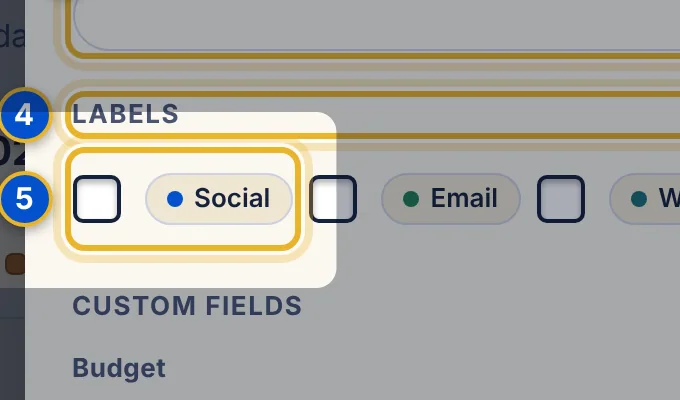 Close-up 5: Tick a label