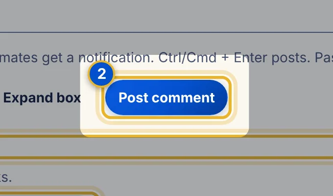 Close-up 2: Post comment button