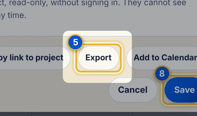 Close-up 5: Export button