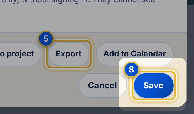 Close-up 8: Save button