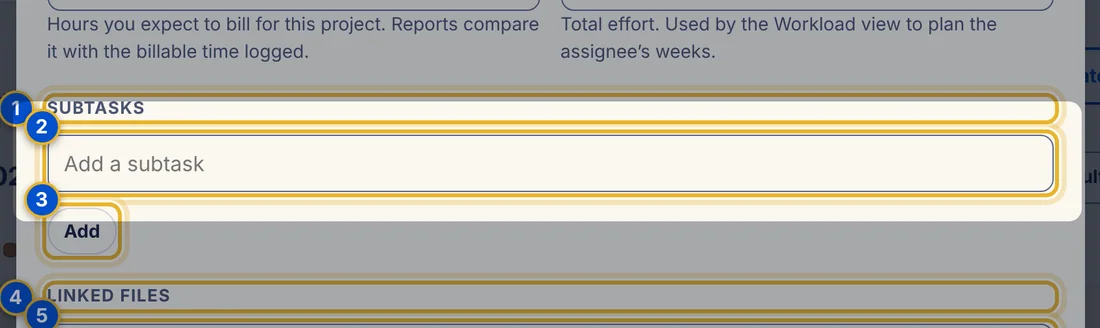 Close-up 2: Add a subtask box