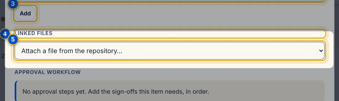 Close-up 5: Attach a file list