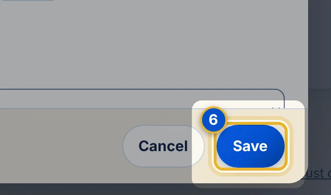 Close-up 6: Save button