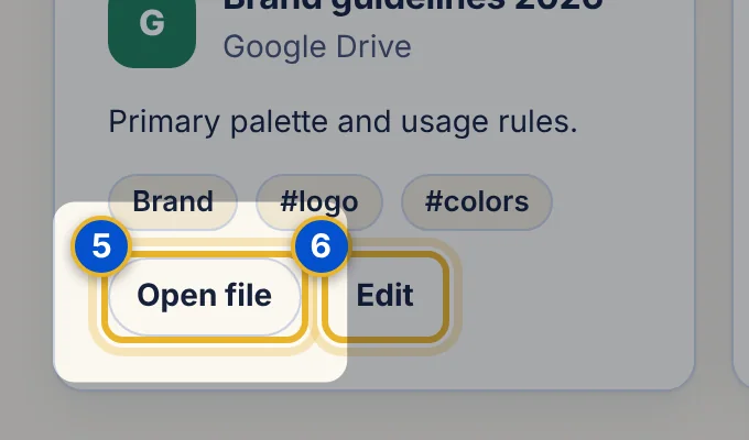 Close-up 5: Open file. Opens the file in your storage service in a new tab.