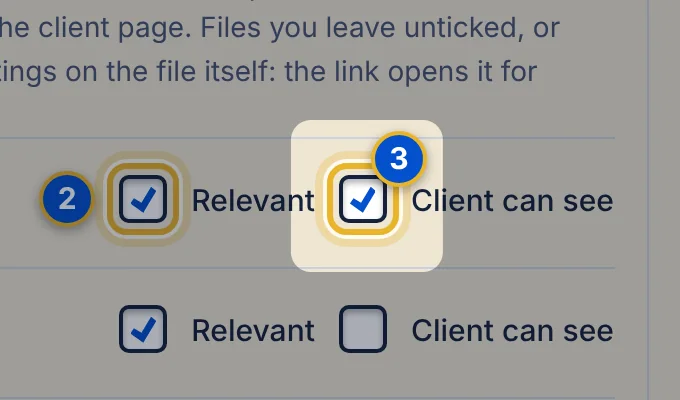 Close-up 3: Client can see. Shows the file, and its live preview, to the client.