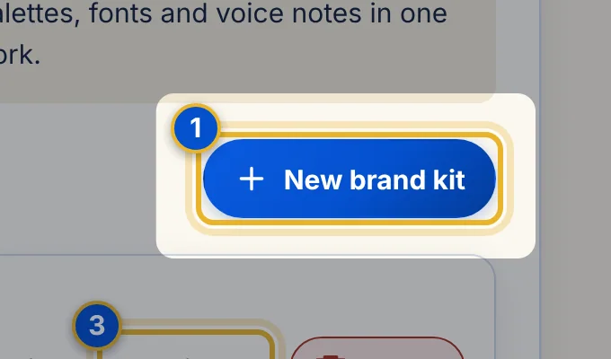 Close-up 1: New brand kit button