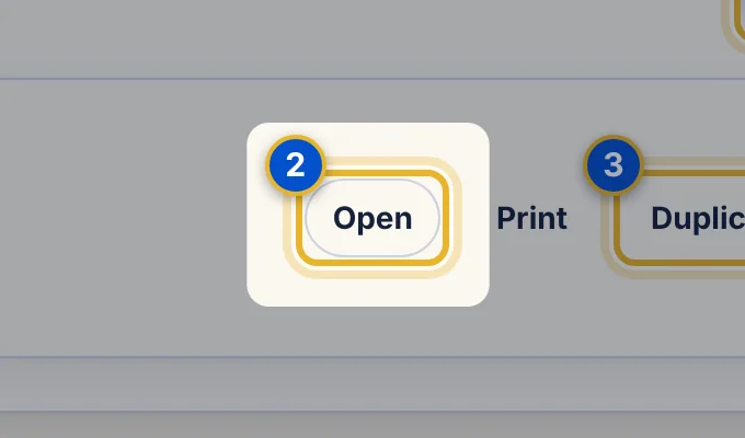Close-up 2: Open button on a kit