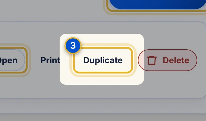 Close-up 3: Duplicate button on a kit