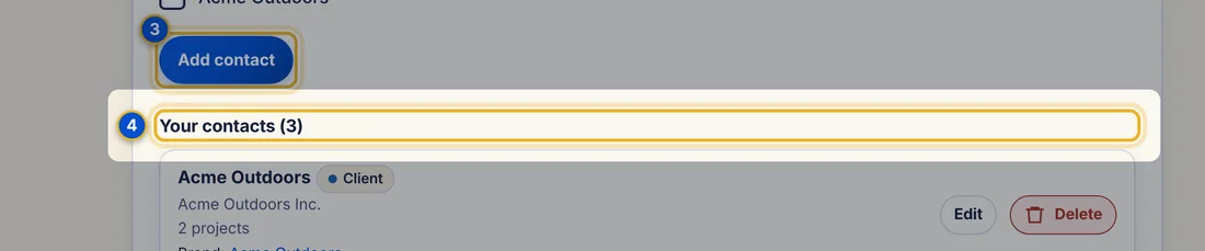 Close-up 4: Your contacts list