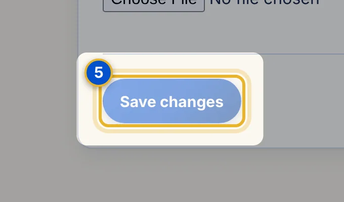 Close-up 5: Save changes button
