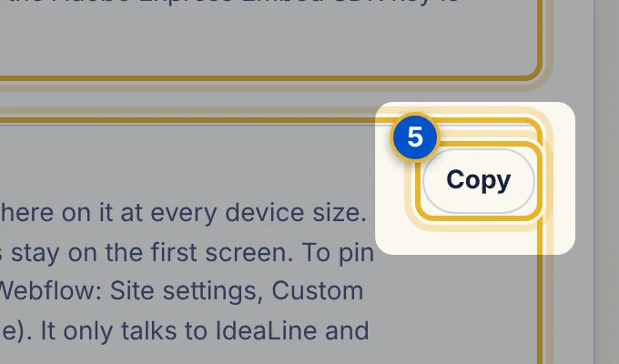 Close-up 5: Copy. Copies the pin bridge line.