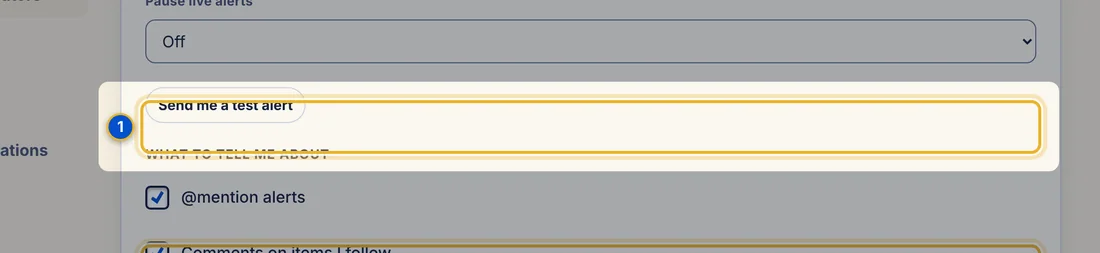 Close-up 1: Show live pop-up alerts checkbox