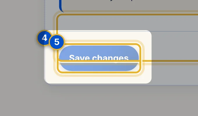Close-up 5: Save changes button