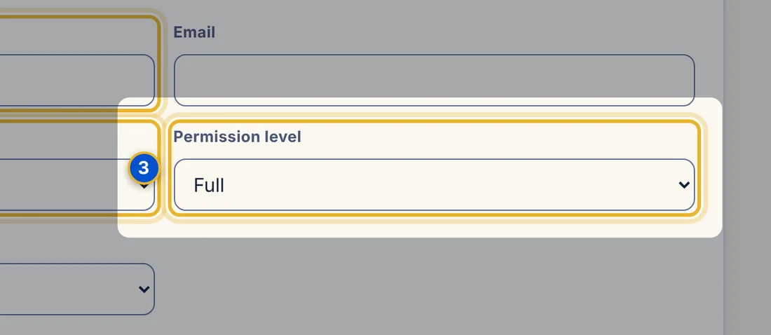 Close-up 3: Permission level list