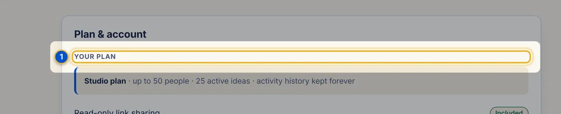 Close-up 1: Your plan section