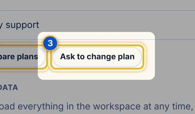 Close-up 3: Ask to change plan link