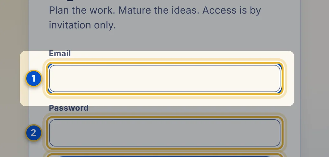 Close-up 1: Email. The address your invitation was sent to.