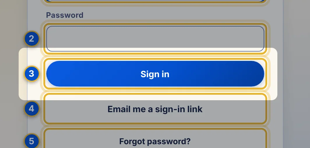 Close-up 3: Sign in. Submits the form.