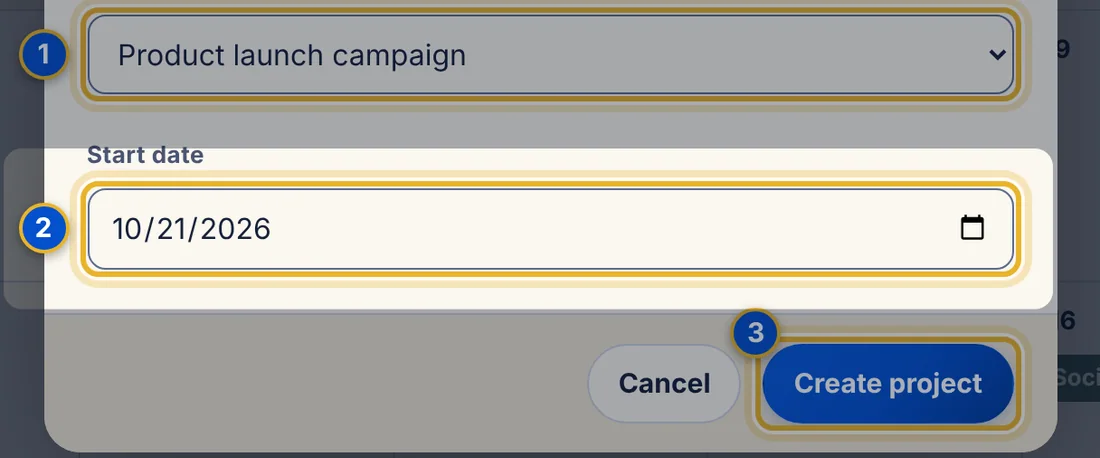 Close-up 2: Start date box