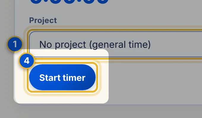 Close-up 4: Start timer button